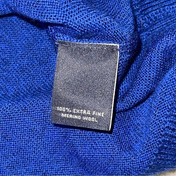 Hart Schaffner Marx Extra Fine Merino Wool size XL Vneck Sweater Royal Blue Men - Picture 3 of 7